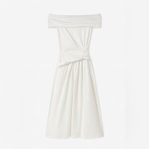 Tanya Taylor white off the shoulder twist waist dress
